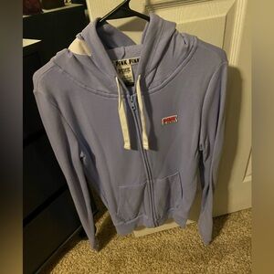 Pink Victoria’s Secret logo zip up hoodie